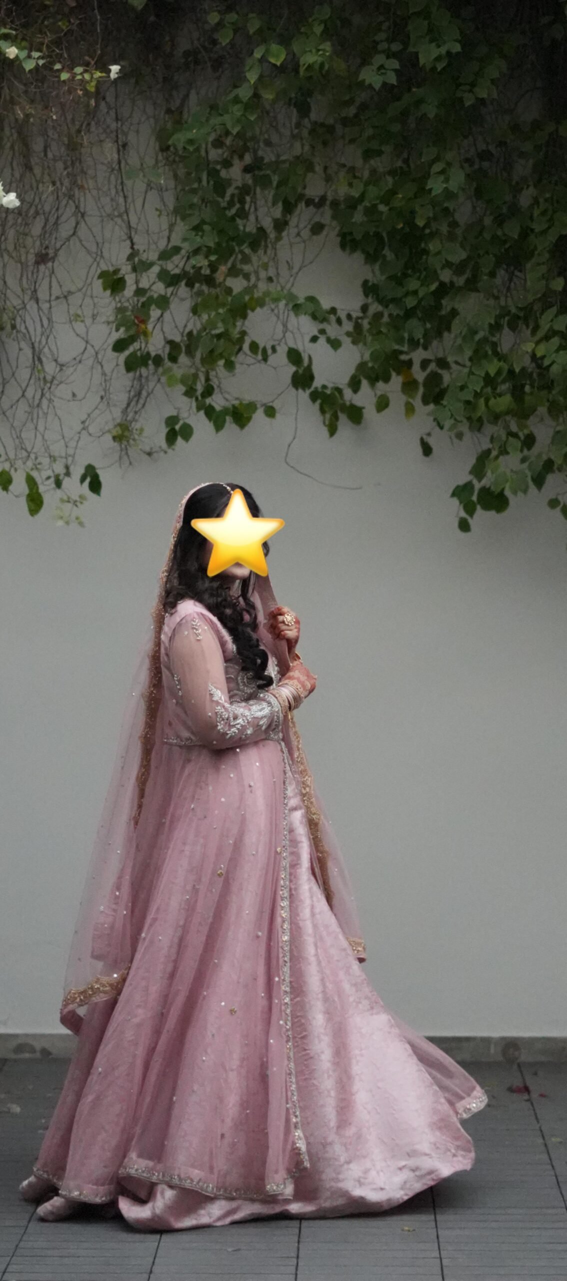 Double Layer Net Bridal Maxi with Tail & Dupatta