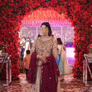 Pure Masoori Silk Front Open Maxi with Khaddi Booti Dupatta