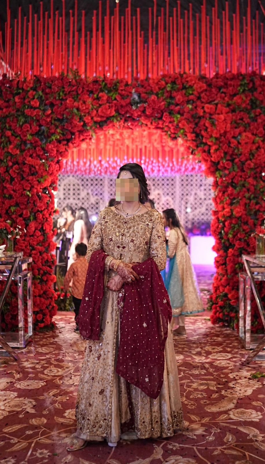 Pure Masoori Silk Front Open Maxi with Khaddi Booti Dupatta