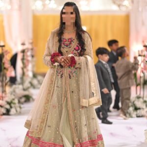 Fabric net front open maxi sharara