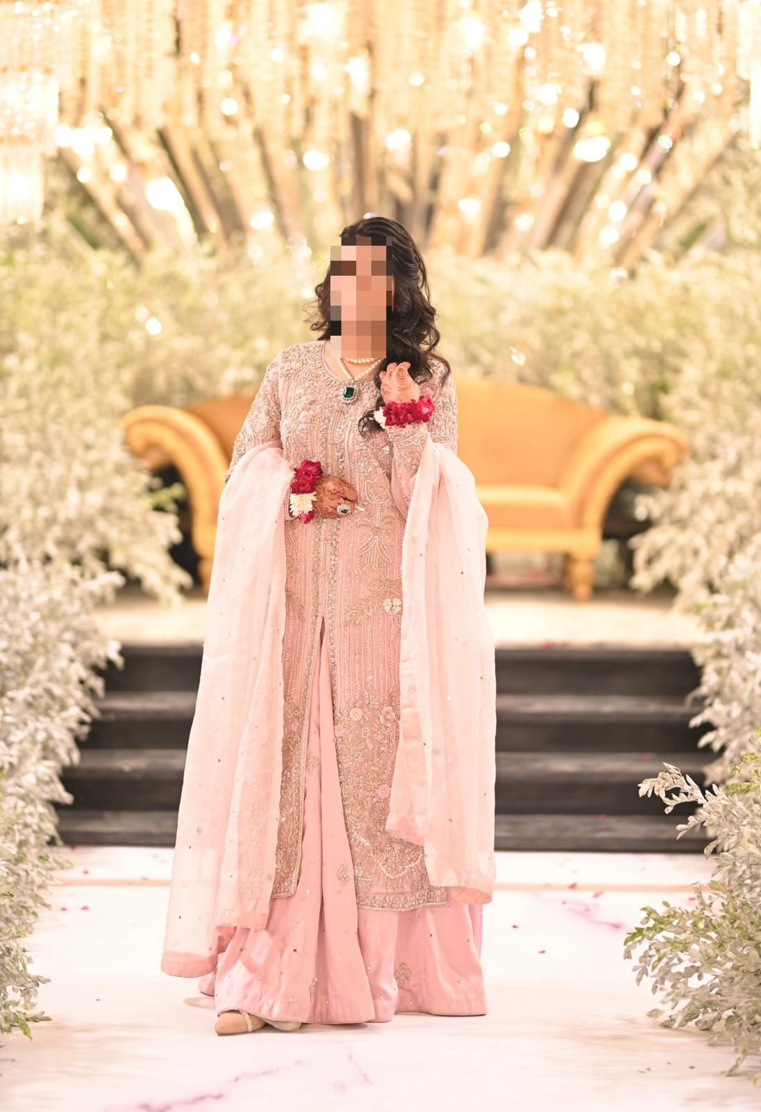 Front open gown style Fabric organza - Image 2