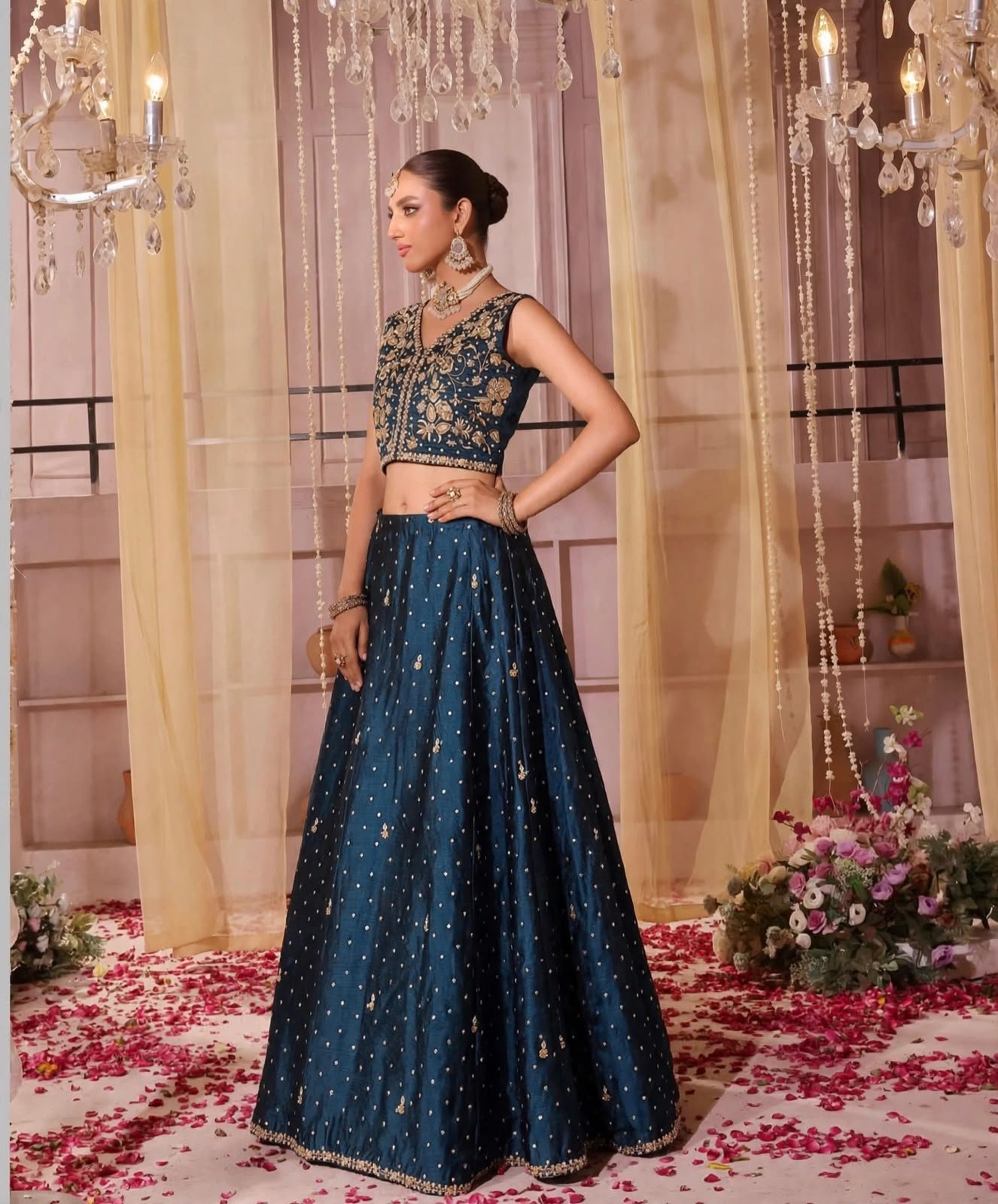Pure Sheesha Silk Party Wear Lengha Choli - Image 3