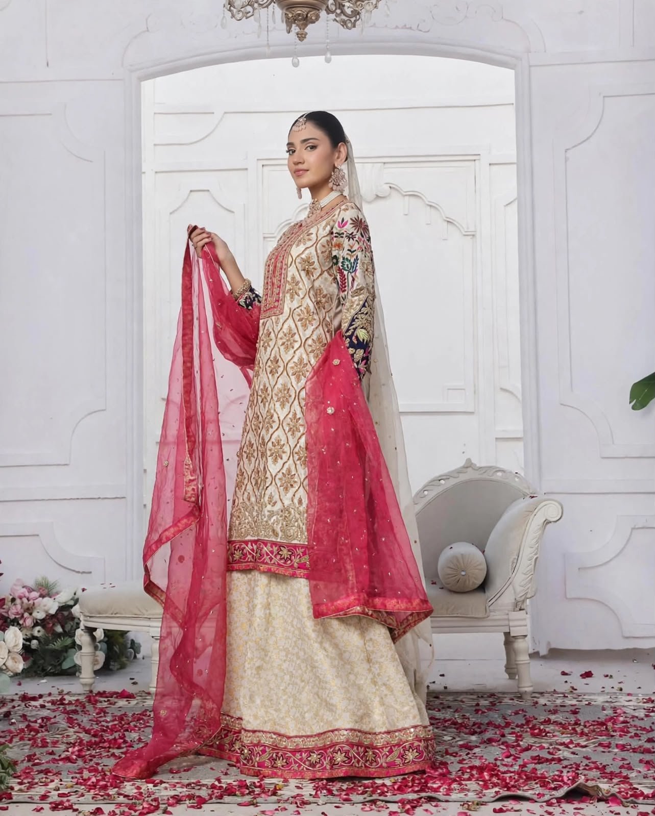 Sheesha Silk Party Wear Shirt with Banarasi Sharara - Image 3
