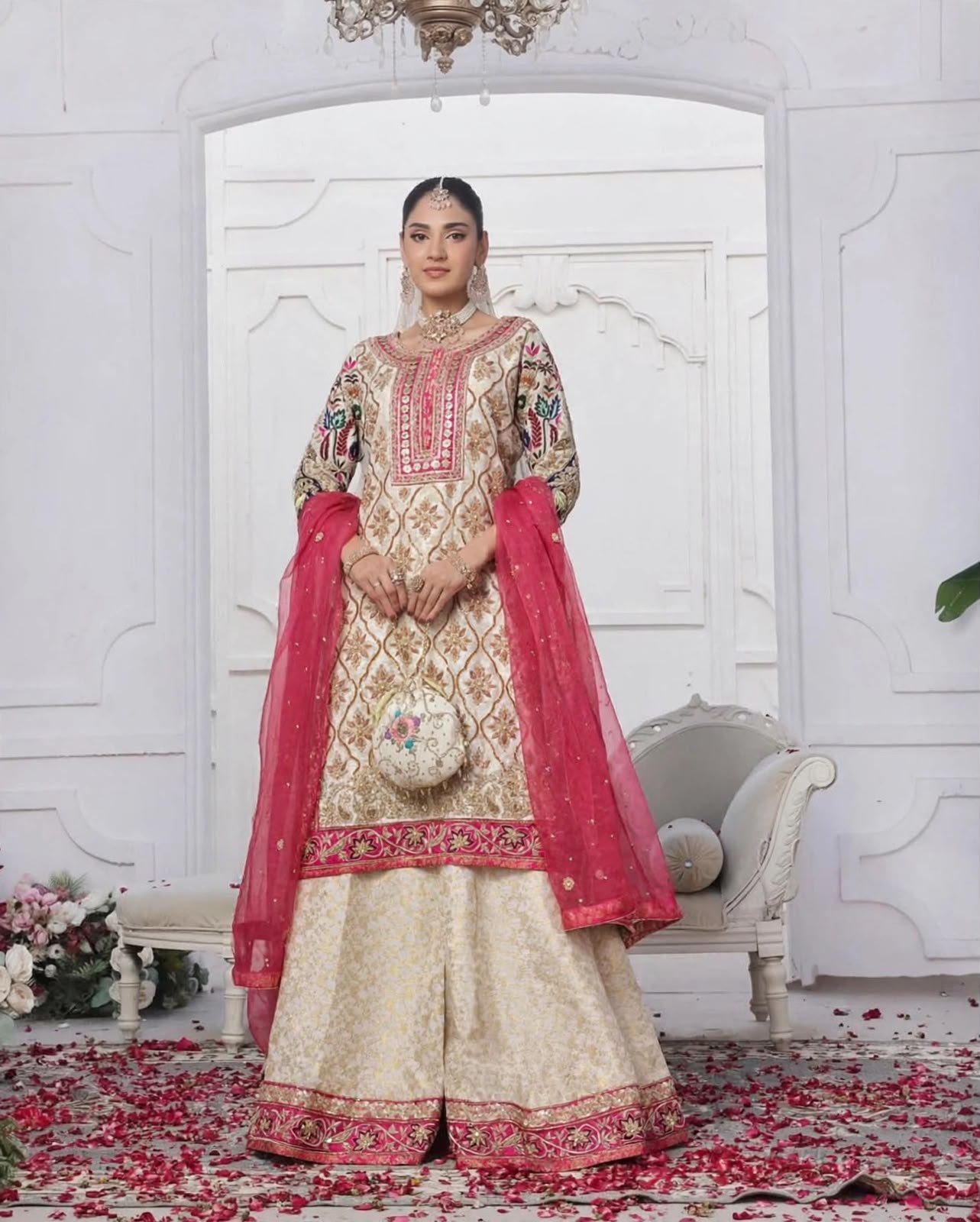 Sheesha Silk Party Wear Shirt with Banarasi Sharara