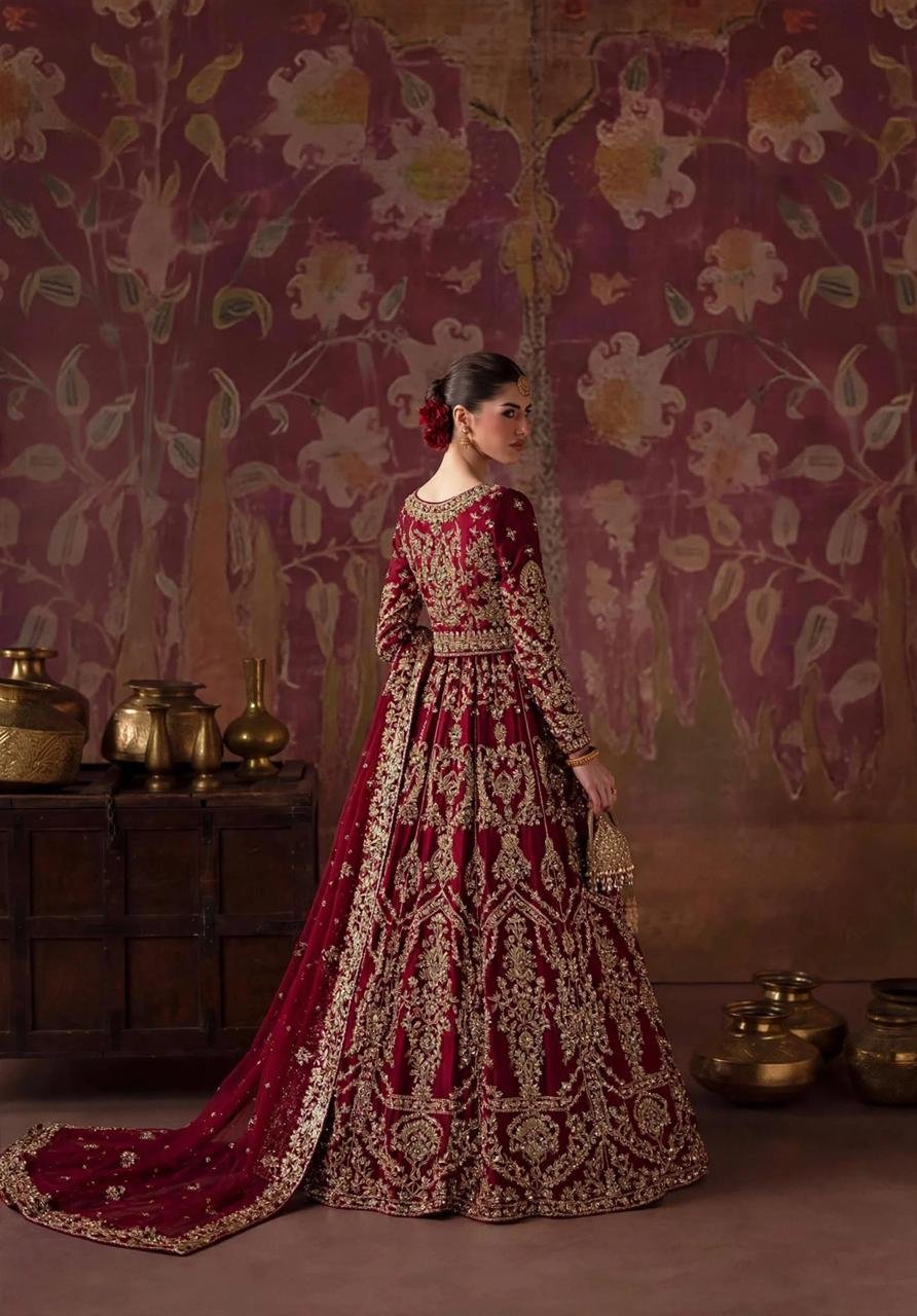 Fabric pure sheesha silk Lengha choli bridal - Image 3