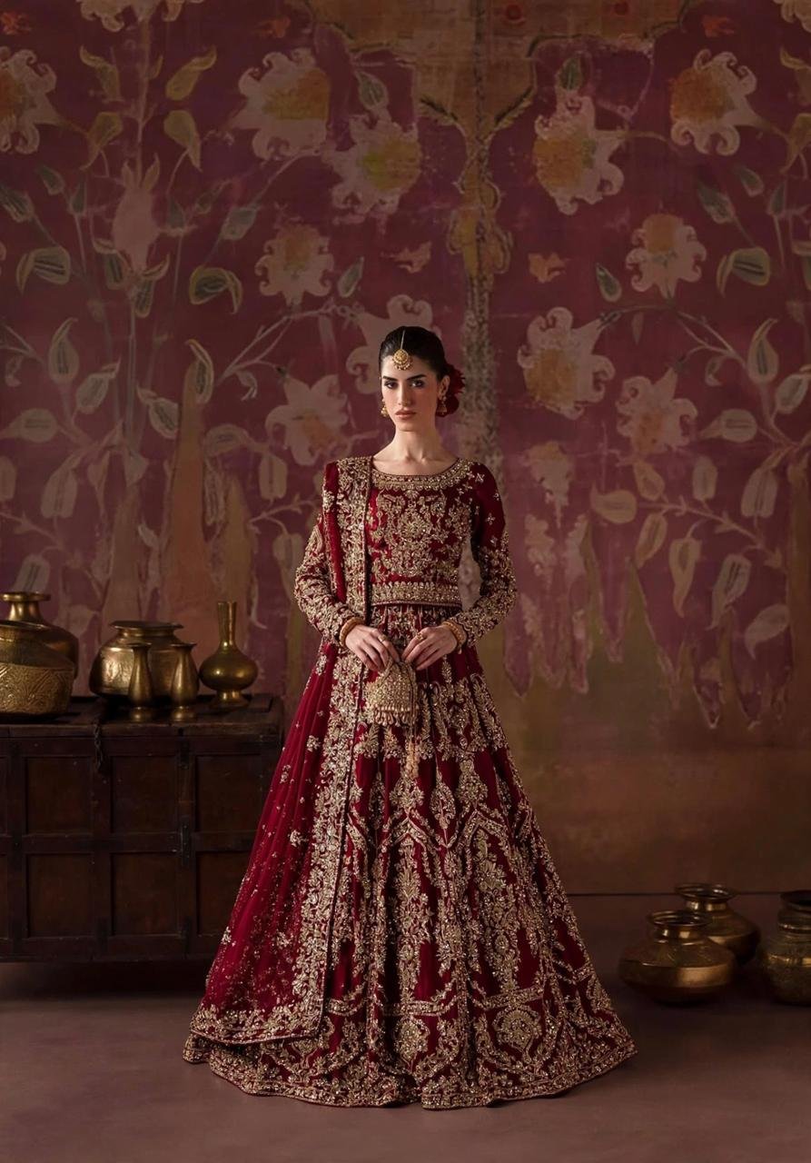 Fabric pure sheesha silk Lengha choli bridal