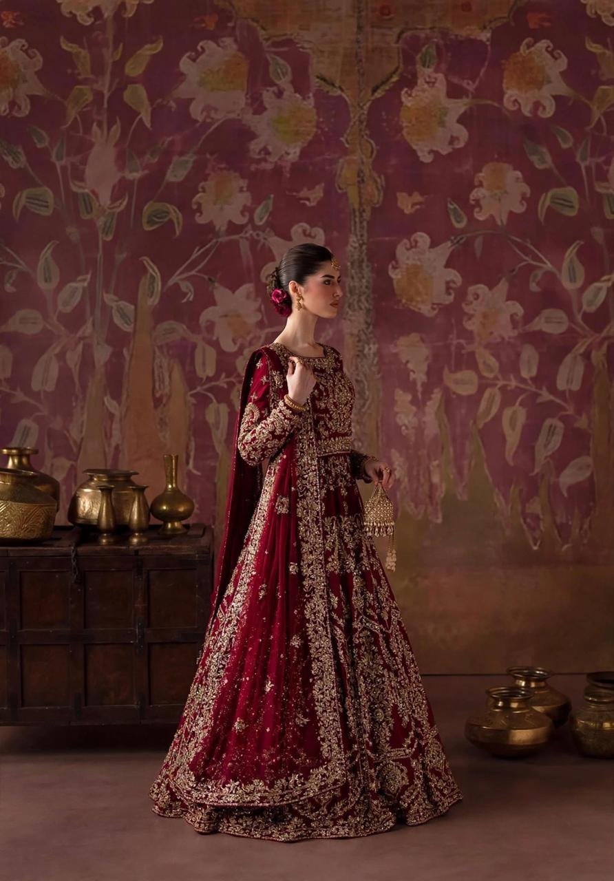 Fabric pure sheesha silk Lengha choli bridal - Image 2