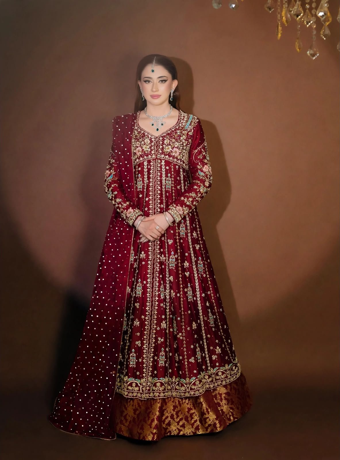 Fabric sheesha silk dubata medium silk Lengha banarsii
