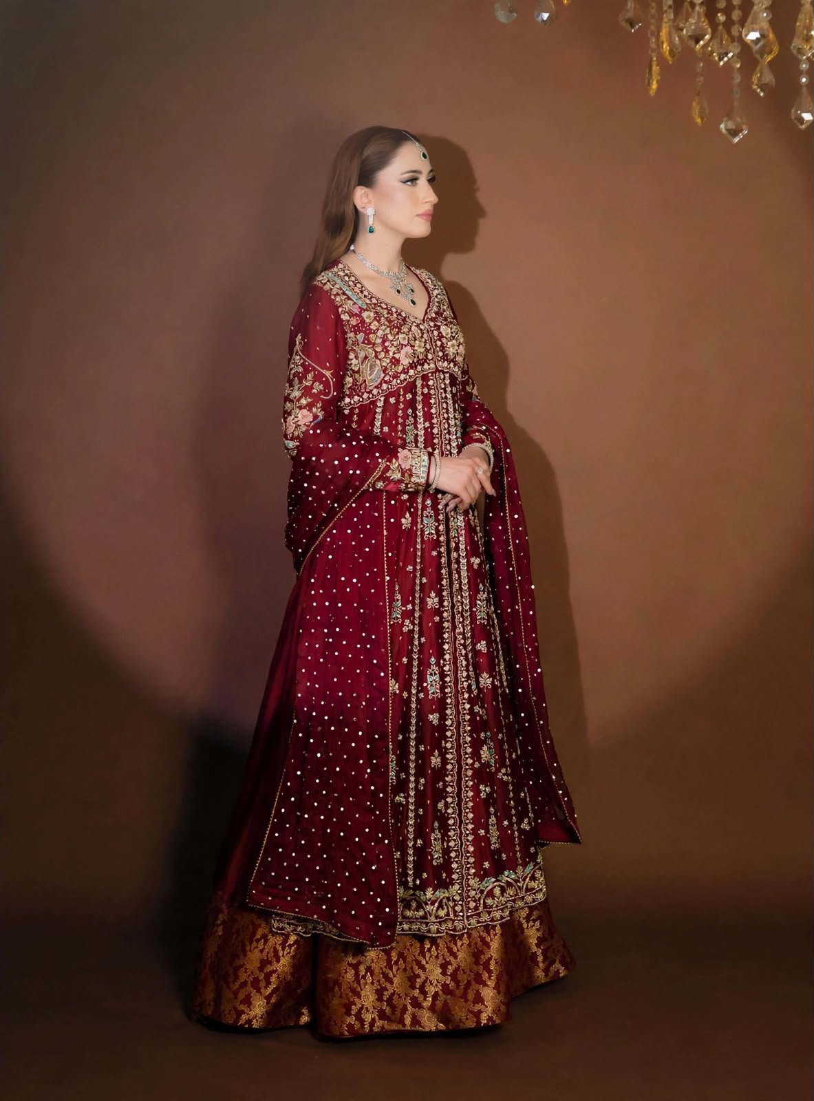 Fabric sheesha silk dubata medium silk Lengha banarsii - Image 2