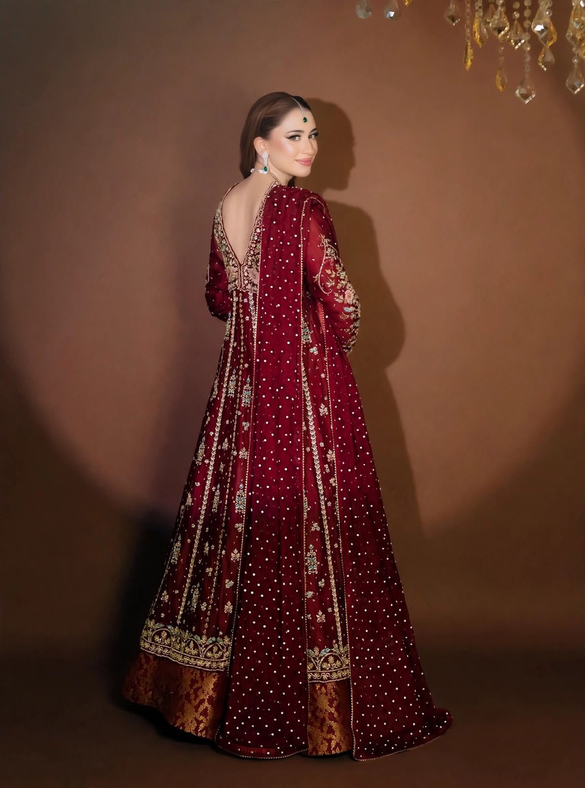 Fabric sheesha silk dubata medium silk Lengha banarsii - Image 3
