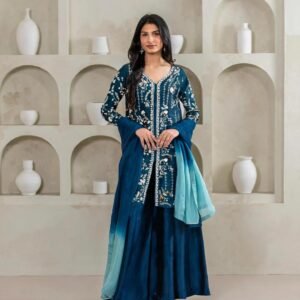 Pure Sheesha Silk Front Open Shirt