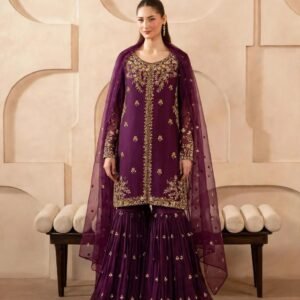 Pure Sheesha Silk Shirt with Garara