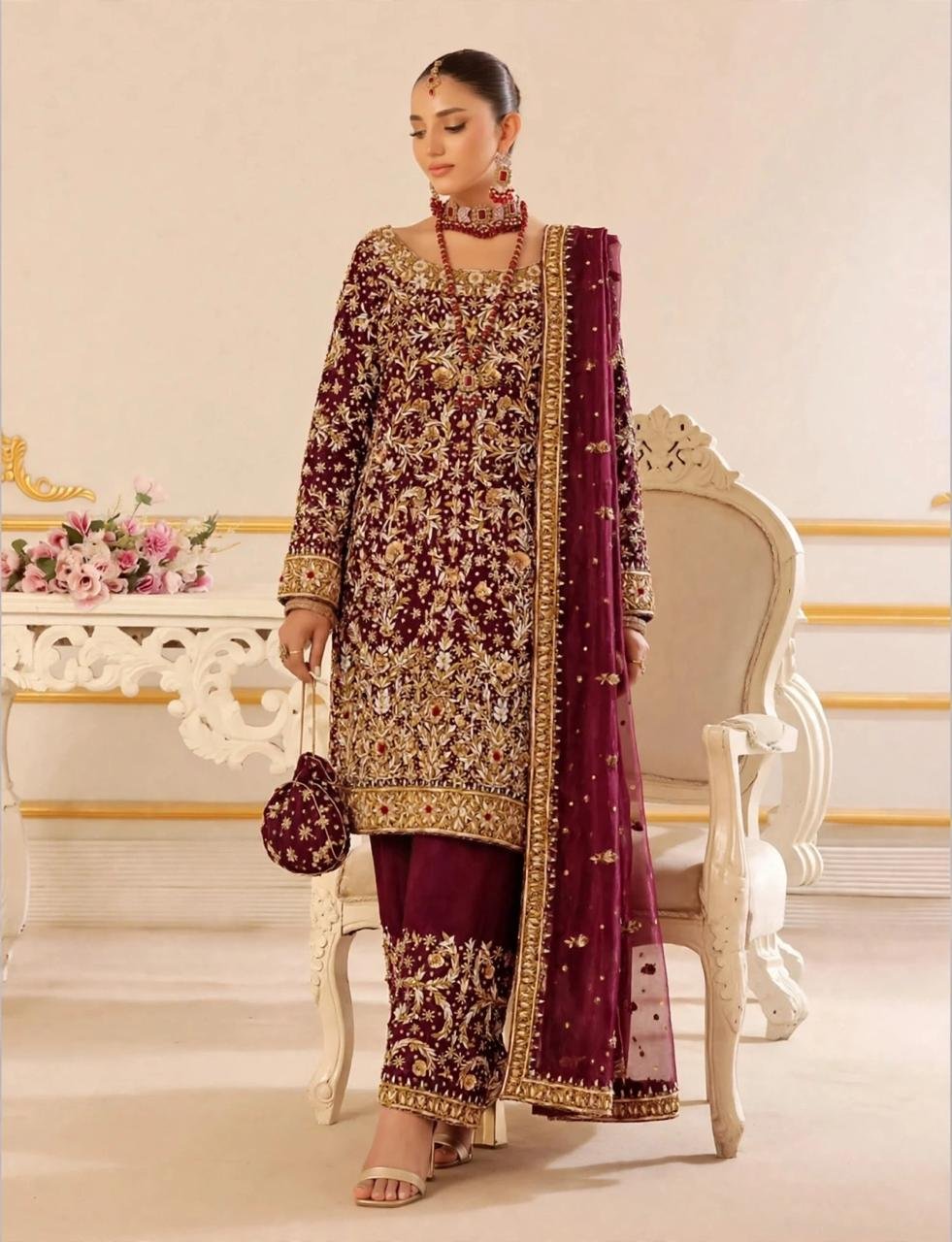 Pure Sheesha Silk Party Wear Shirt with Hijaar