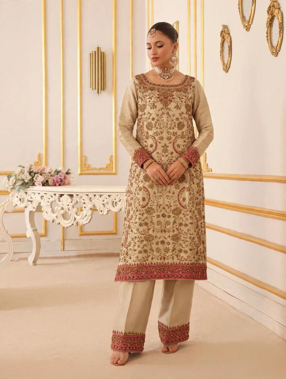 Pure Sheesha Silk Shirt with Hijaar - Without Dupatta